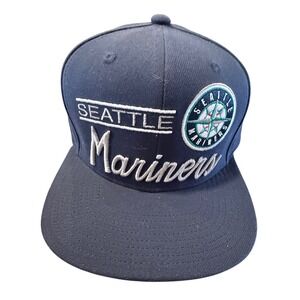 Mitchell & Ness Seattle Mariners Snapback Hat Navy Blue MLB Baseball Cap